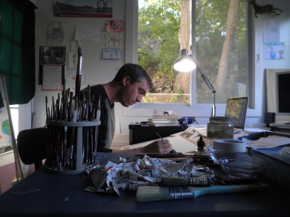 Matt hard at work in his studio